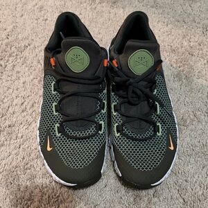 Nike men Olive Green and Black Sneakers with Orange Accents